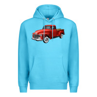 Ocean Blue western red truck right 34 view Premium Hoodie - FaDigitalArtStudio
