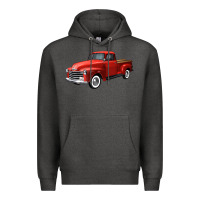 Charcoal Heather western red truck right 34 view Premium Hoodie - FaDigitalArtStudio