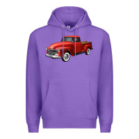 Purple western red truck right 34 view Premium Hoodie - FaDigitalArtStudio