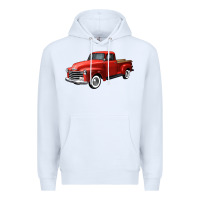 White western red truck right 34 view Premium Hoodie - FaDigitalArtStudio