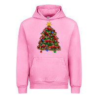 Fuchsia Pink christmas truck tree Urban Hoodie - FaDigitalArtStudio