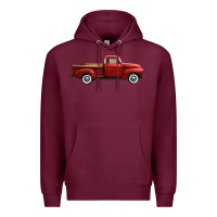 Burgundy western red truck right side view Premium Hoodie - FaDigitalArtStudio