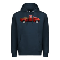 Navy western red truck right side view Premium Hoodie - FaDigitalArtStudio