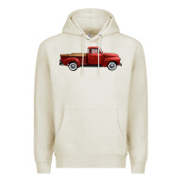 Oatmeal Heather western red truck right side view Premium Hoodie - FaDigitalArtStudio
