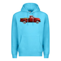 Ocean Blue western red truck right side view Premium Hoodie - FaDigitalArtStudio