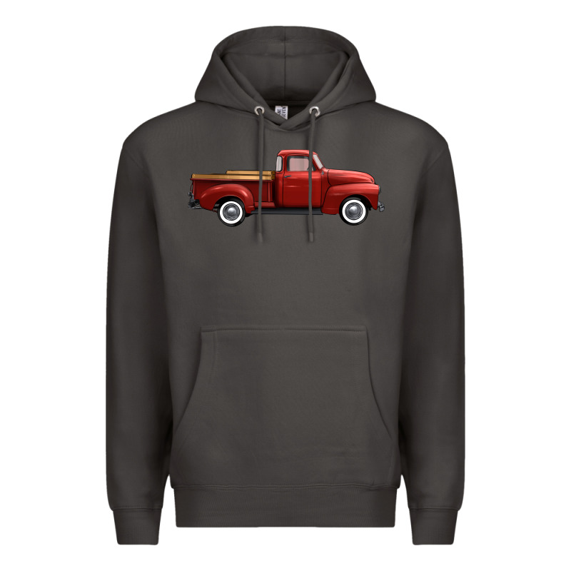 Western Red Truck Right Side View Premium Hoodie by FaDigitalArtStudio | Teevron