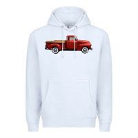 White western red truck right side view Premium Hoodie - FaDigitalArtStudio