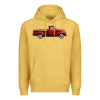 Antique Gold western red truck right side view Premium Hoodie - FaDigitalArtStudio
