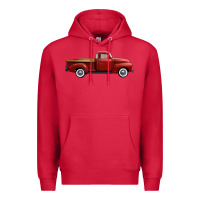 Cardinal western red truck right side view Premium Hoodie - FaDigitalArtStudio