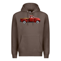 Coffee western red truck right side view Premium Hoodie - FaDigitalArtStudio
