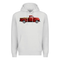 Dove Grey western red truck right side view Premium Hoodie - FaDigitalArtStudio