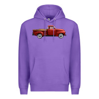 Purple western red truck right side view Premium Hoodie - FaDigitalArtStudio