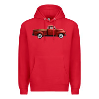Red western red truck right side view Premium Hoodie - FaDigitalArtStudio