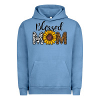 Pigment Pebble Blue blessed mom Urban Hoodie - CowhideDigitalArt