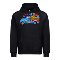 Black american truck and flag with stars Urban Hoodie - HRA Design Shop