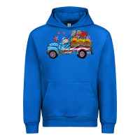 Cobalt american truck and flag with stars Urban Hoodie - HRA Design Shop