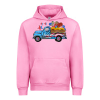 Fuchsia Pink american truck and flag with stars Urban Hoodie - HRA Design Shop