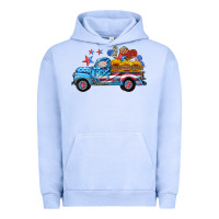 Pigment Grape Ice american truck and flag with stars Urban Hoodie - HRA Design Shop
