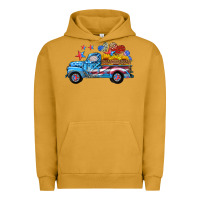 Pigment Peanut Butter american truck and flag with stars Urban Hoodie - HRA Design Shop