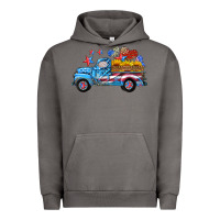 Pigment Tornado american truck and flag with stars Urban Hoodie - HRA Design Shop