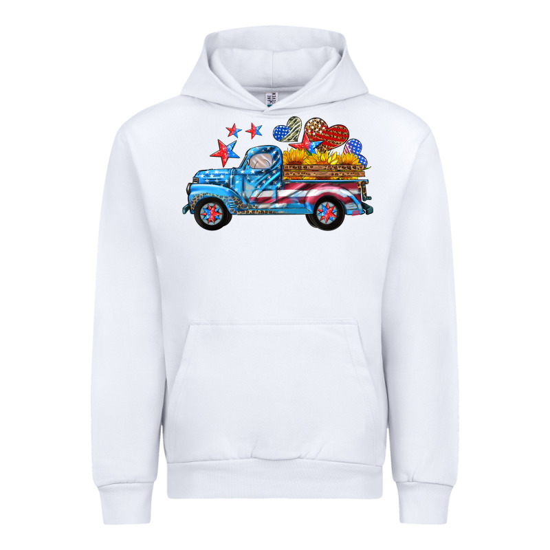 American Truck And Flag With Stars Urban Hoodie by HRA Design Shop | Teevron