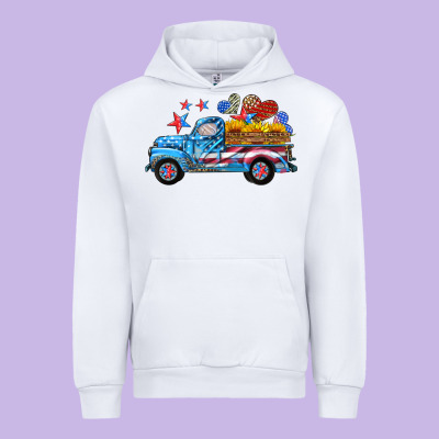 American Truck And Flag With Stars Urban Hoodie Designed By Hra Design Shop
