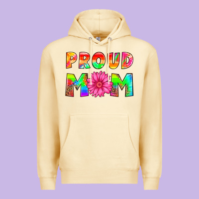 Proud Mom Premium Hoodie Designed By Hra Design Shop