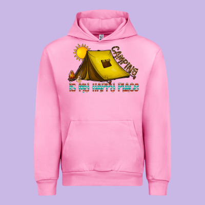 Camping Is My Happy Place Urban Hoodie Designed By Cowhidedigitalart