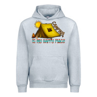 Heather Grey camping is my happy place Urban Hoodie - CowhideDigitalArt