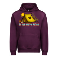 Mauve Wine camping is my happy place Urban Hoodie - CowhideDigitalArt