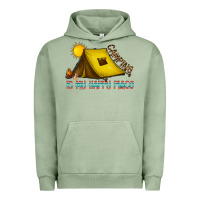 Pigment Oil Green camping is my happy place Urban Hoodie - CowhideDigitalArt