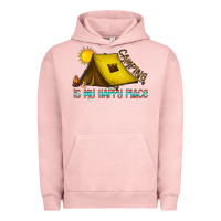 Pigment Salmon camping is my happy place Urban Hoodie - CowhideDigitalArt