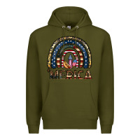 Army Green merica rainbow Premium Hoodie - CowhideDigitalArt