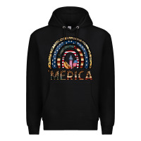 Black merica rainbow Premium Hoodie - CowhideDigitalArt