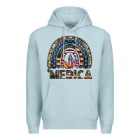 Blue Mist merica rainbow Premium Hoodie - CowhideDigitalArt