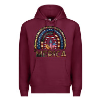 Burgundy merica rainbow Premium Hoodie - CowhideDigitalArt