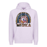 Lilac merica rainbow Premium Hoodie - CowhideDigitalArt