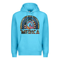 Ocean Blue merica rainbow Premium Hoodie - CowhideDigitalArt