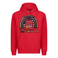 Red merica rainbow Premium Hoodie - CowhideDigitalArt