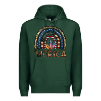 Sports Green merica rainbow Premium Hoodie - CowhideDigitalArt