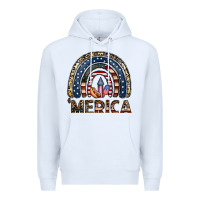 White merica rainbow Premium Hoodie - CowhideDigitalArt