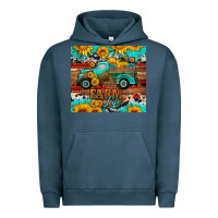 Pigment Midnight Navy western farm life truck sunflowers  mousepad Urban Hoodie - HRA Design Shop