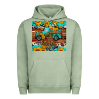 Pigment Oil Green western farm life truck sunflowers  mousepad Urban Hoodie - HRA Design Shop