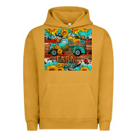 Pigment Peanut Butter western farm life truck sunflowers  mousepad Urban Hoodie - HRA Design Shop