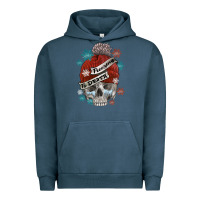 Pigment Midnight Navy freezing to death skull Urban Hoodie - FaDigitalArtStudio