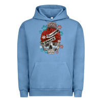 Pigment Pebble Blue freezing to death skull Urban Hoodie - FaDigitalArtStudio