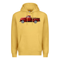 Antique Gold western red truck right side view Premium Hoodie - FaDigitalArtStudio