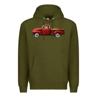 Western Red Truck Right Side View Premium Hoodie | Teevron