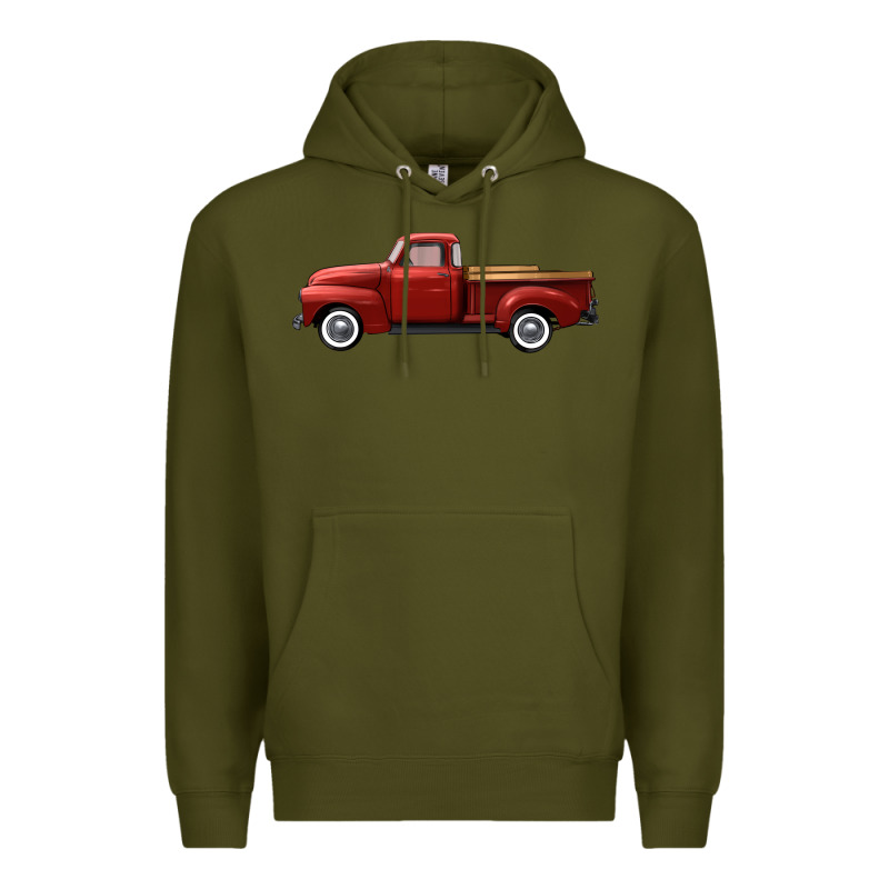 Western Red Truck Right Side View Premium Hoodie by FaDigitalArtStudio | Teevron