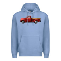 Colony Blue western red truck right side view Premium Hoodie - FaDigitalArtStudio